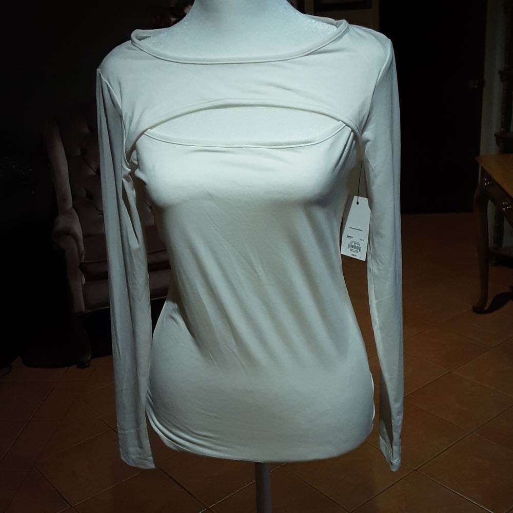 NINE WEST White Blouse Spandex